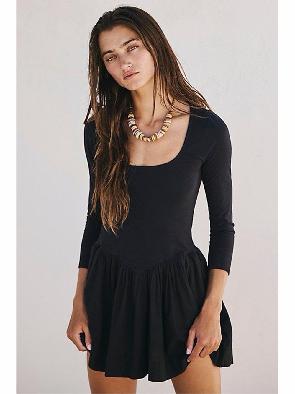 Women’s Free People Onda Sleeved Mini Dress Black